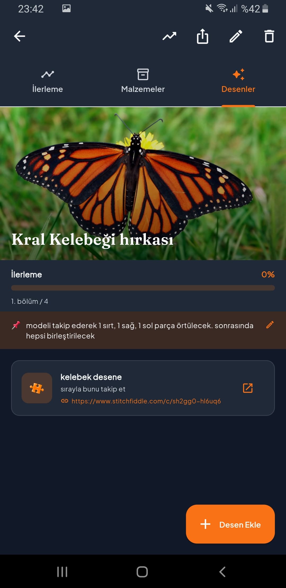 Krafio craft project tracker - Patterns